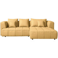 ECKSOFA  in Feincord Gelb  288/188 cm  - Gelb/Schwarz, Design, Kunststoff/Textil (288/188cm) - Welnova