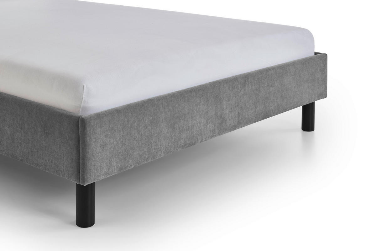 POLSTERBETT 140/200 cm  in Grau  - Schwarz/Grau, Basics, Holz/Textil (140/200cm) - Boxxx