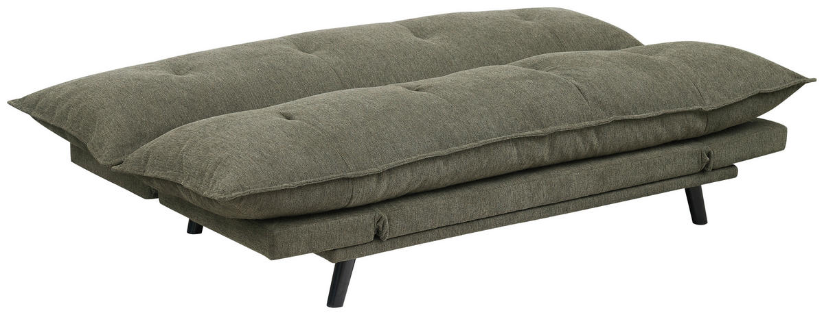SCHLAFSOFA Webstoff Grün  - Schwarz/Grün, Design, Holz/Textil (196/83/82cm) - Ti'me