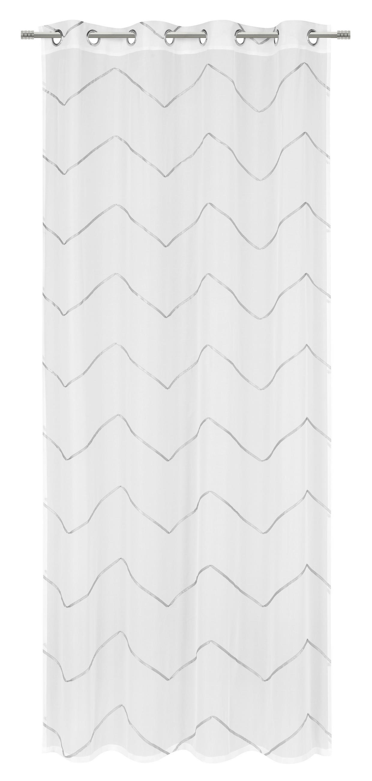 Perdea Cu Inele Tip Capsă semitransparent  - gri, Design, textil (135/245cm) - Esposa