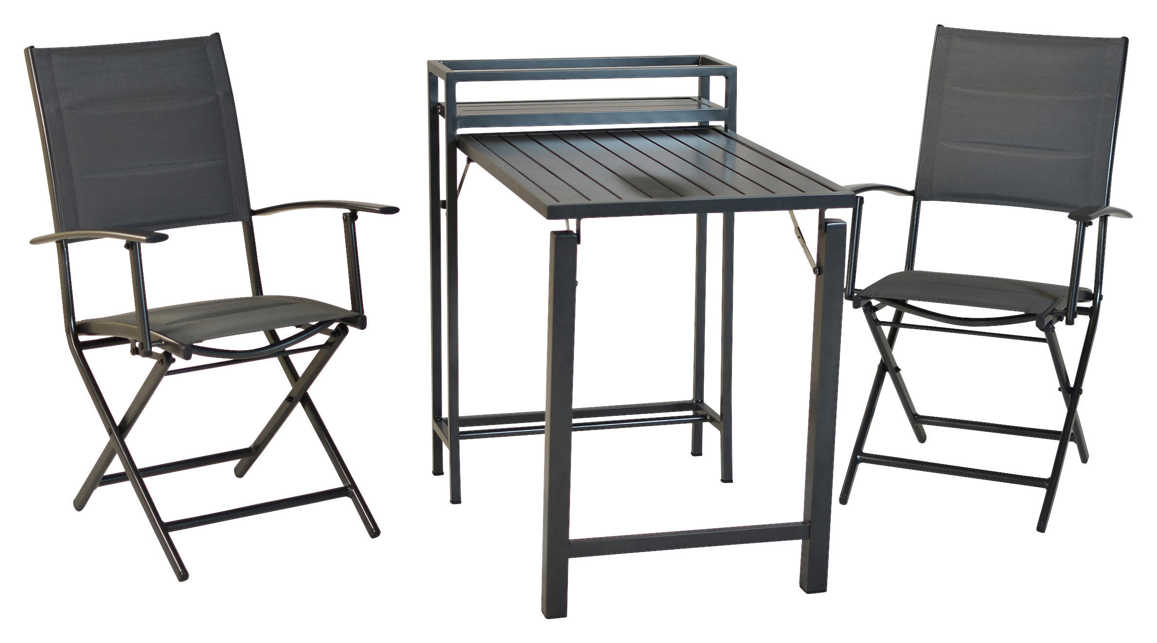 GARTENSET Aluminium  - Graphitfarben/Grau, MODERN, Textil/Metall - Gardenson