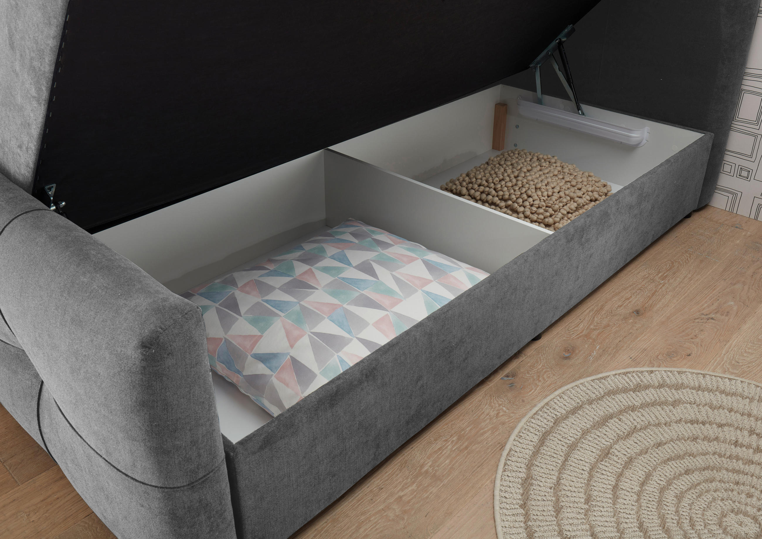 BOXBETT 180/200 cm  in Dunkelgrau  - Dunkelgrau, MODERN, Kunststoff/Textil (180/200cm) - MID.YOU