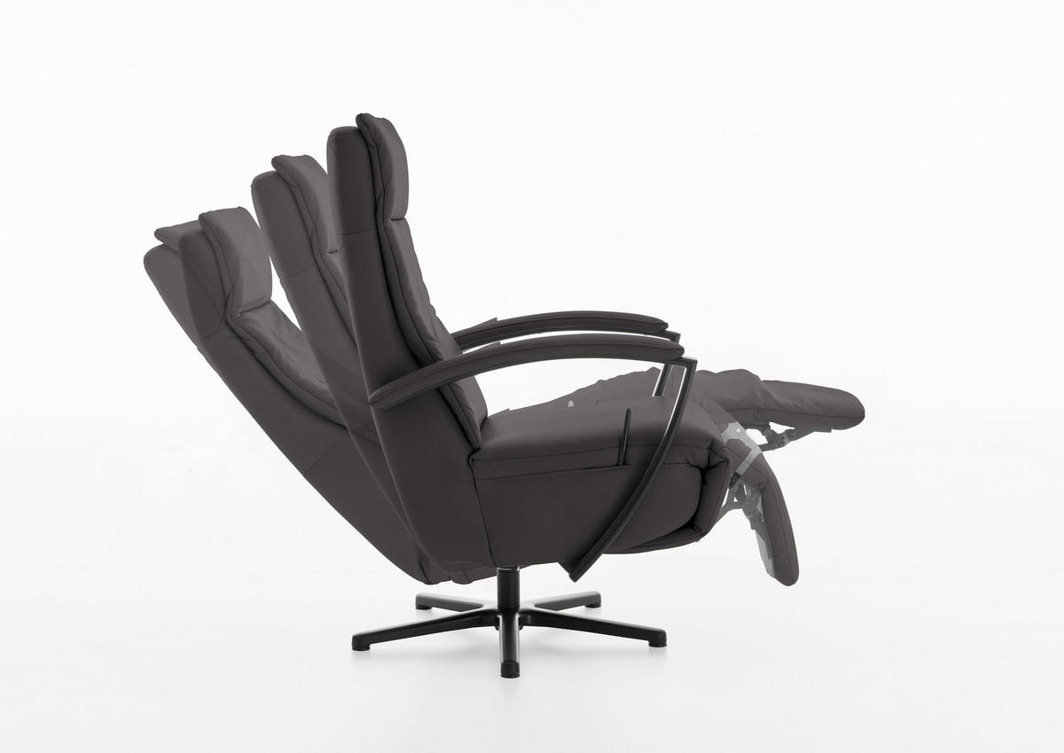 RELAXSESSEL in Leder Dunkelbraun  - Dunkelbraun/Schwarz, Design, Leder/Metall (76/112/83cm) - Beldomo Speed