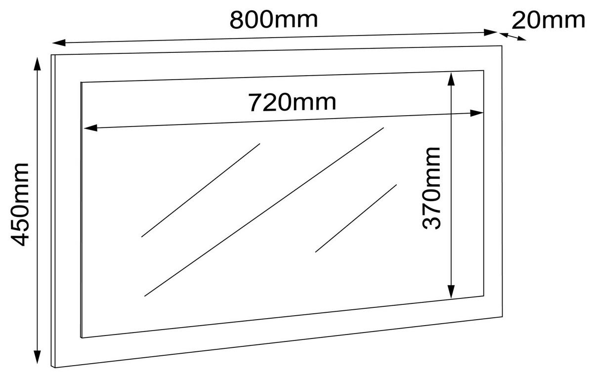 WANDSPIEGEL 80/45/2 cm  - Honigeiche/Anthrazit, Design, Glas/Holzwerkstoff (80/45/2cm) - MID.YOU