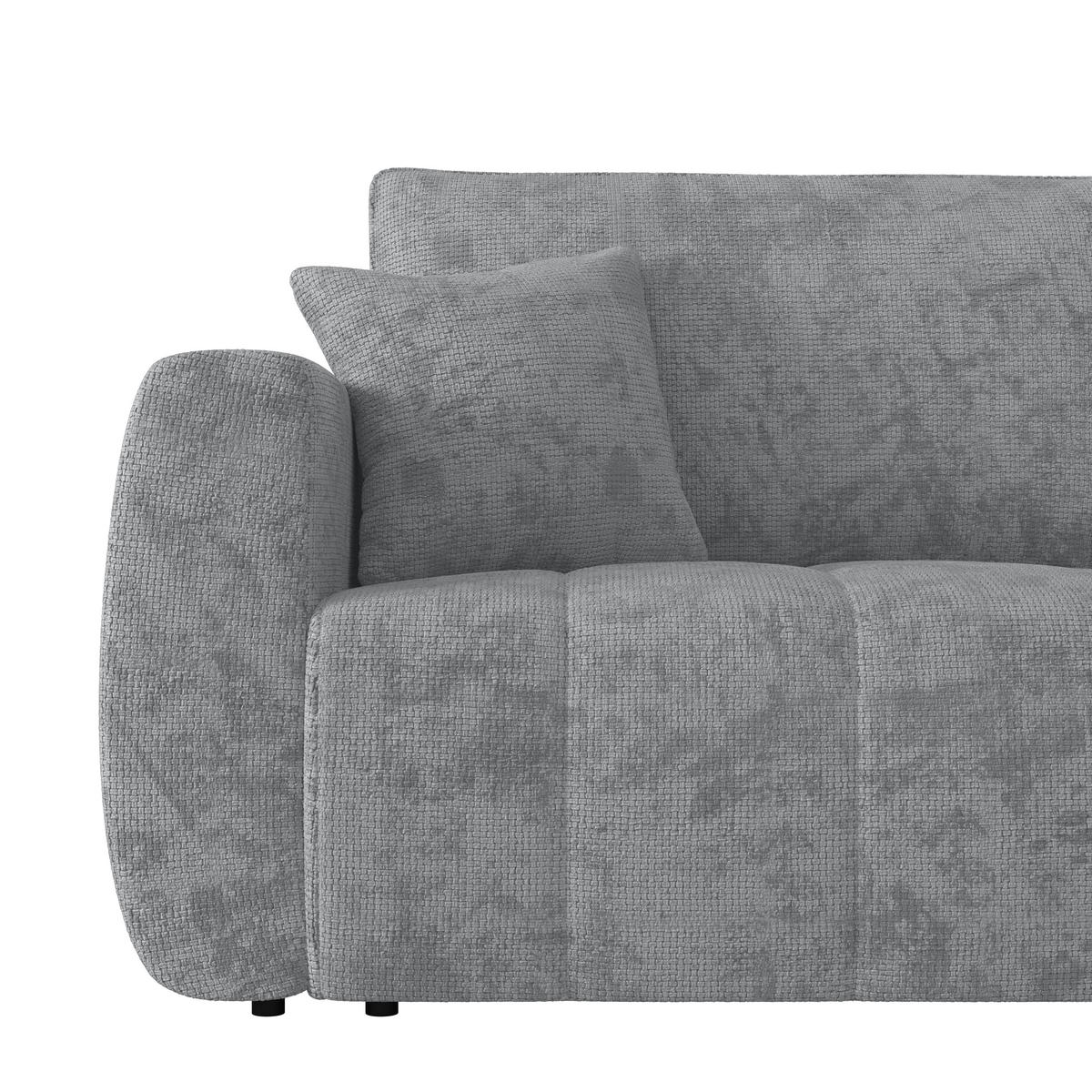SCHLAFSOFA  mit Stoffauswahl Webstoff Grau  - Schwarz/Grau, MODERN, Holz/Textil (245/74-90/104cm) - MID.YOU