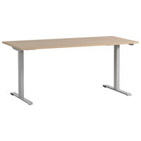 SCHREIBTISCH 75/160/71 cm Eichefarben elektrisch höhenverstellbar  - Eichefarben/Alufarben, MODERN, Holzwerkstoff/Metall (75/160/71cm) - MID.YOU