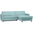 ECKSOFA in Webstoff Türkis  - Türkis/Schwarz, Design, Kunststoff/Textil (257/165cm) - Xora