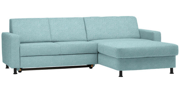 ECKSOFA in Webstoff Türkis  - Türkis/Schwarz, Design, Kunststoff/Textil (257/165cm) - Xora