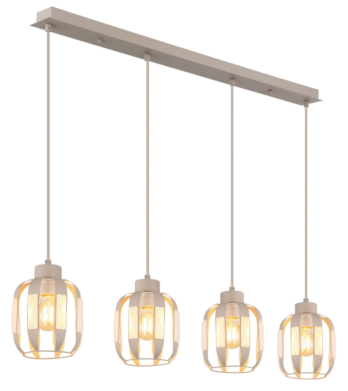 HÄNGELEUCHTE Arlen 100/16/120 cm   - Sandfarben/Beige, Design, Glas/Textil (100/16/120cm) - Globo