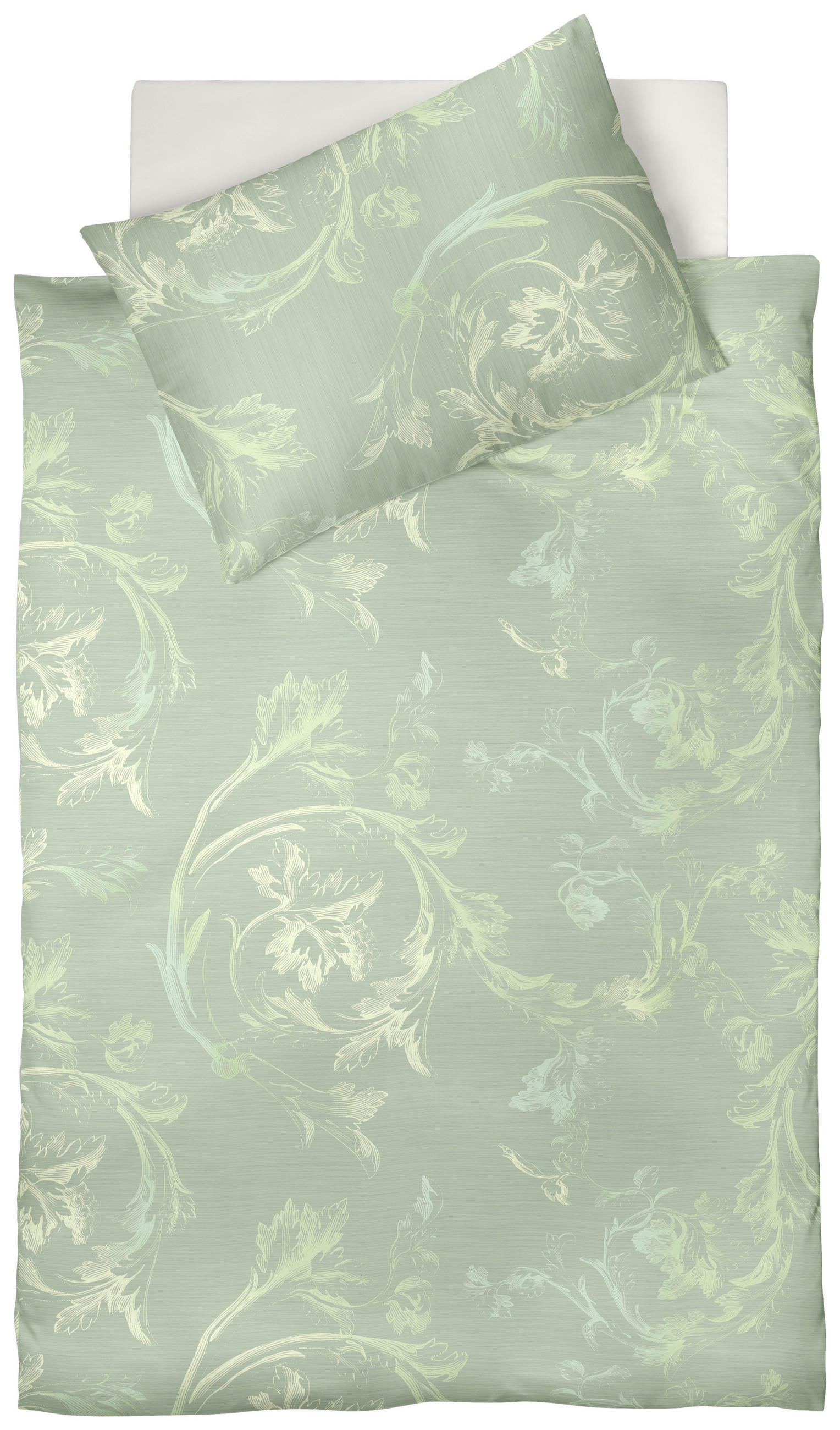 POSTEĽNÁ BIELIZEŇ, satén, svetlozelená, svetložltá, 140/200 cm - svetložltá/svetlozelená, Lifestyle, textil (140/200cm) - Fleuresse