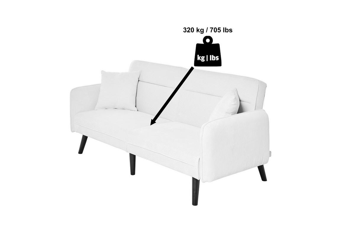 SCHLAFSOFA Bouclé Champagner  - Champagner/Schwarz, MODERN, Holz/Textil (191/83/84cm) - Livetastic