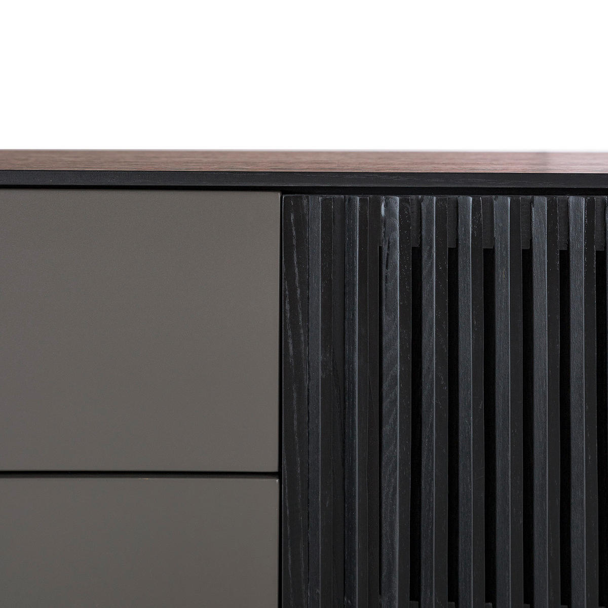 SIDEBOARD antracit, svart  160/82/45 cm  - svart/antracit, Design, metall/trämaterial (160/82/45cm) - home24