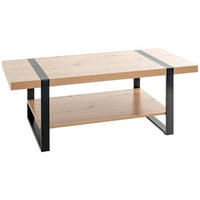 COUCHTISCH in Metall, Holzwerkstoff 120/60/45 cm  - Eichefarben/Schwarz, Design, Holzwerkstoff/Metall (120/60/45cm)