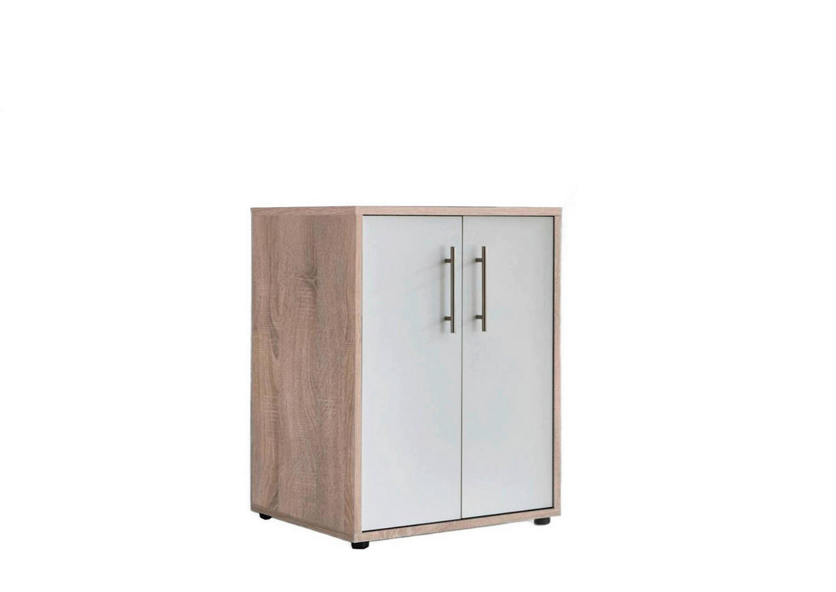 AKTENSCHRANK Weiß, Sonoma Eiche  - Weiß/Sonoma Eiche, MODERN, Holzwerkstoff (54/74/50cm) - MID.YOU