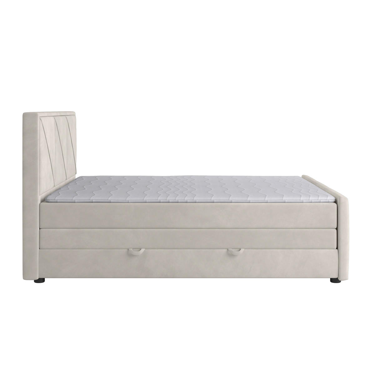BOXSPRINGBETT 180/200 cm  in Creme  - Hellgrau/Creme, MODERN, Holzwerkstoff/Kunststoff (180/200cm) - MID.YOU