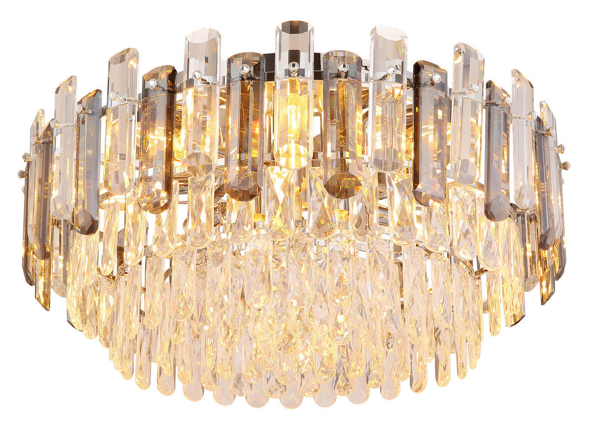 TAKLAMPA ORGINA 55/27 cm  - klar/kromfärg, Klassisk, metall/glas (55/27cm) - Globo