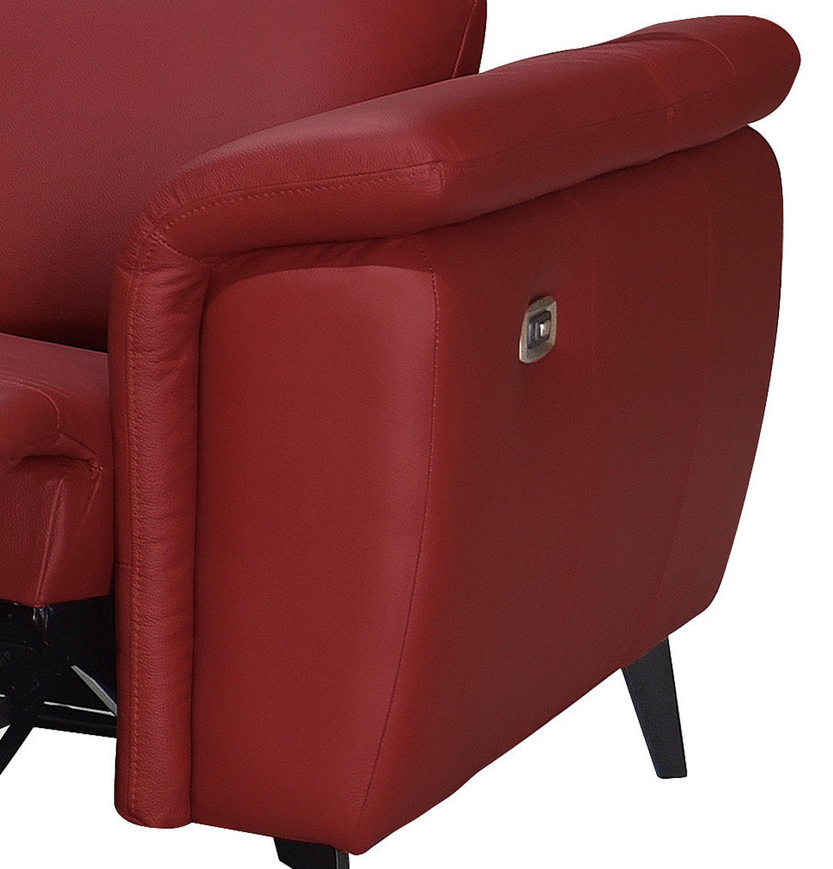 ECKSOFA Rot Echtleder  - Rot/Schwarz, MODERN, Leder/Holz (174/276cm) - Livetastic