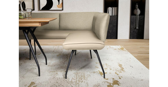ECKBANK 165/225 cm  in Beige  - Beige/Schwarz, Design, Textil/Metall (165/225cm) - Moderano