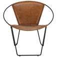 SESSEL in Echtleder Braun, Schwarz  - Schwarz/Braun, LIFESTYLE, Leder/Metall (68/70/62cm) - Landscape