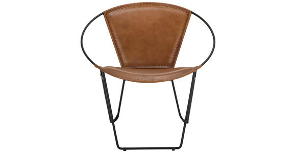 SESSEL in Echtleder Braun, Schwarz  - Schwarz/Braun, LIFESTYLE, Leder/Metall (68/70/62cm) - Landscape