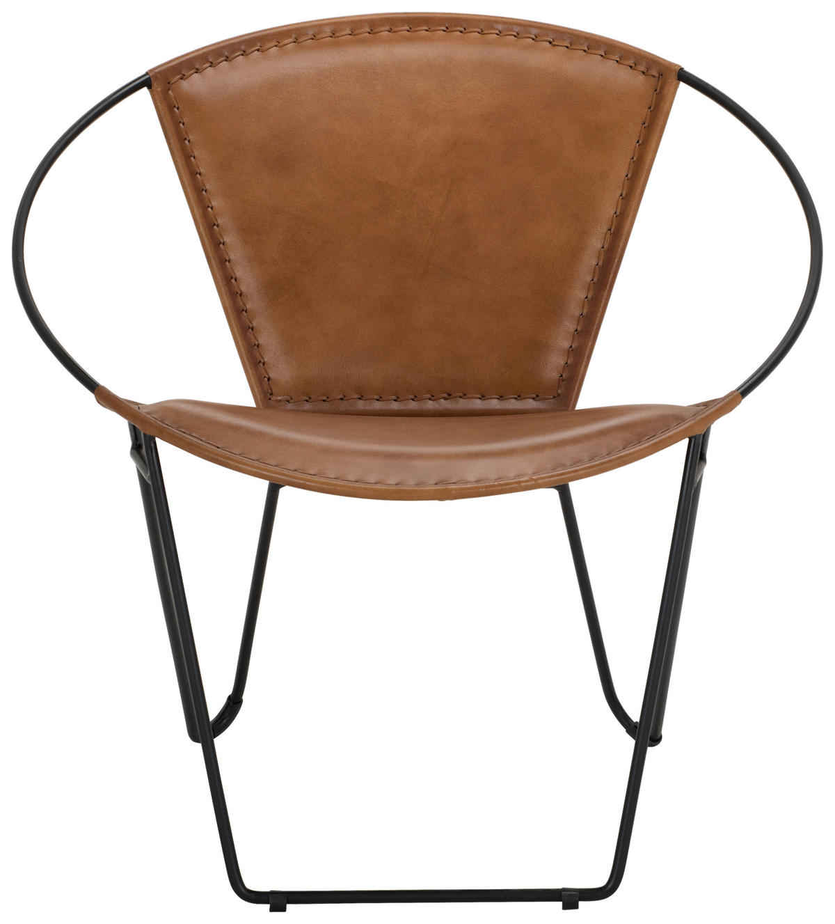 SESSEL in Echtleder Braun, Schwarz  - Schwarz/Braun, LIFESTYLE, Leder/Metall (68/70/62cm) - Landscape