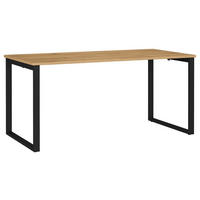 SCHREIBTISCH 160/80/75 cm  in Schwarz, Eichefarben  - Eichefarben/Schwarz, MODERN, Holzwerkstoff/Metall (160/80/75cm) - Novel
