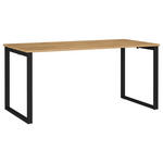 SCHREIBTISCH 160/80/75 cm  in Schwarz, Eichefarben  - Eichefarben/Schwarz, MODERN, Holzwerkstoff/Metall (160/80/75cm) - Novel