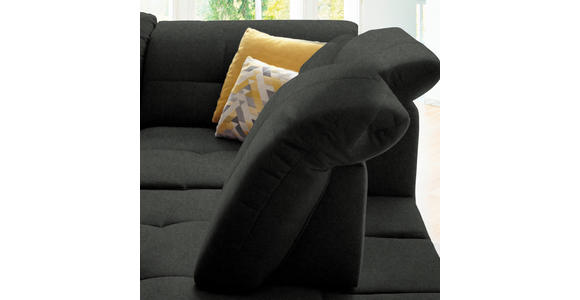 ECKSOFA in Chenille Anthrazit 310/240 cm - Anthrazit/Schwarz, Design, Textil/Metall (310/240cm) - Xora