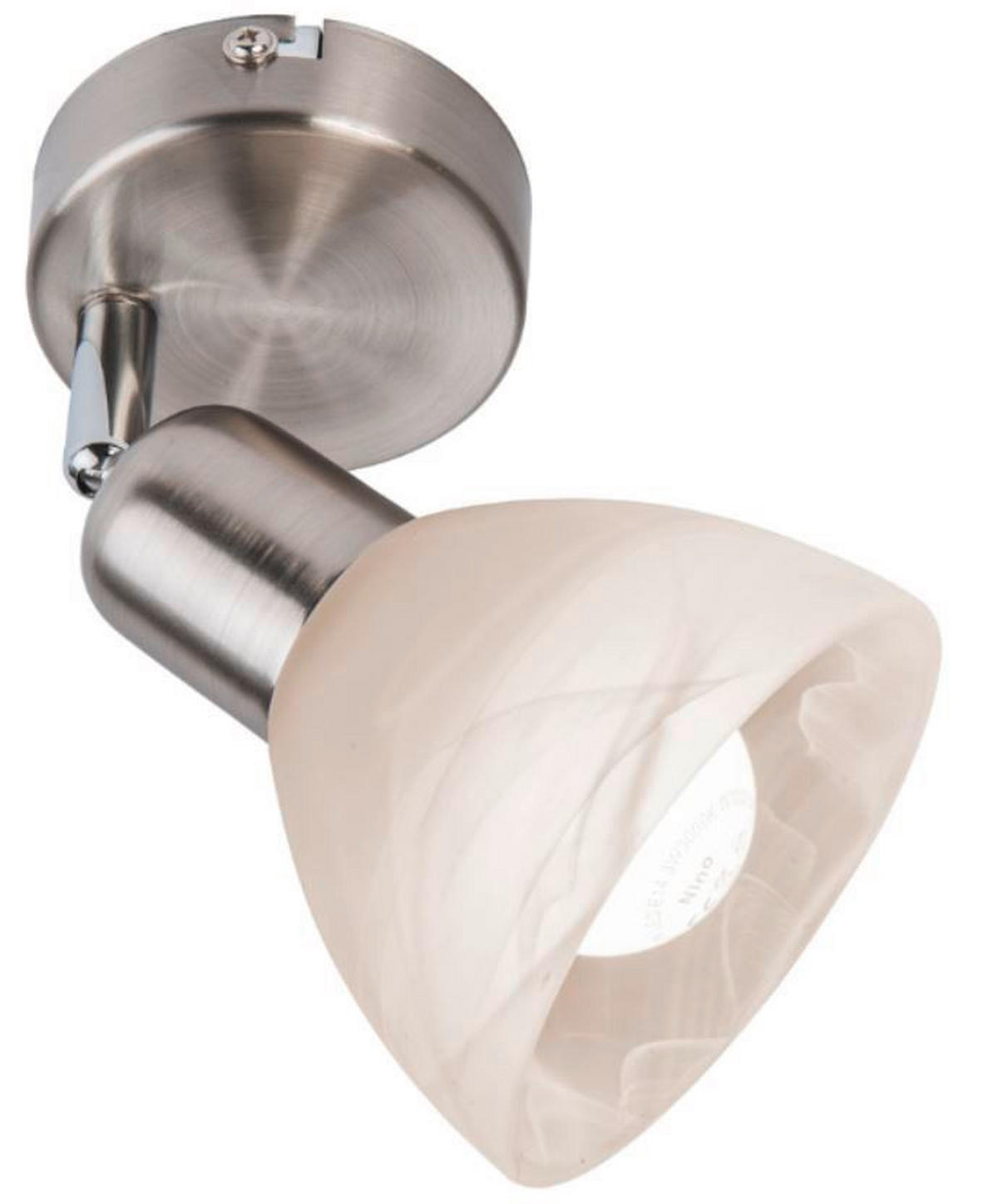 STRAHLER 11,5/10/17,5 cm   - Weiß/Nickelfarben, Basics, Glas/Metall (11,5/10/17,5cm) - Novel