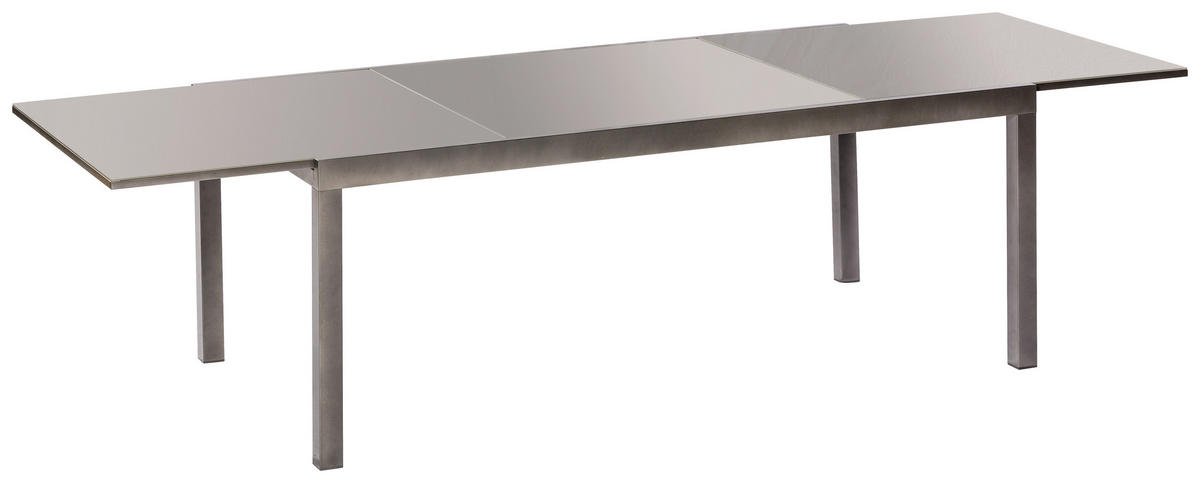 GARTENTISCH 220-340/110/75 cm  - Graphitfarben/Grau, KONVENTIONELL, Glas/Metall (220-340/110/75cm) - Gardenson