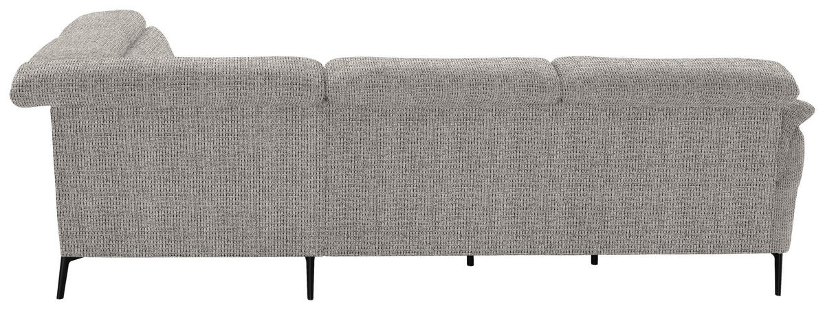 ECKSOFA in Struktur Hellgrau  275/235 cm  - Hellgrau/Schwarz, MODERN, Textil/Metall (275/235cm) - Cantus