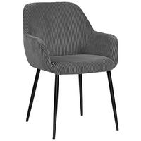 ARMLEHNSTUHL  in Eisen Cord  - Dunkelgrau/Schwarz, Design, Textil/Metall (57/85/60cm) - Xora