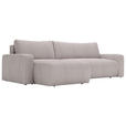 ECKSOFA in Cord Hellgrau  - Hellgrau/Schwarz, MODERN, Kunststoff/Textil (150/245cm) - Carryhome