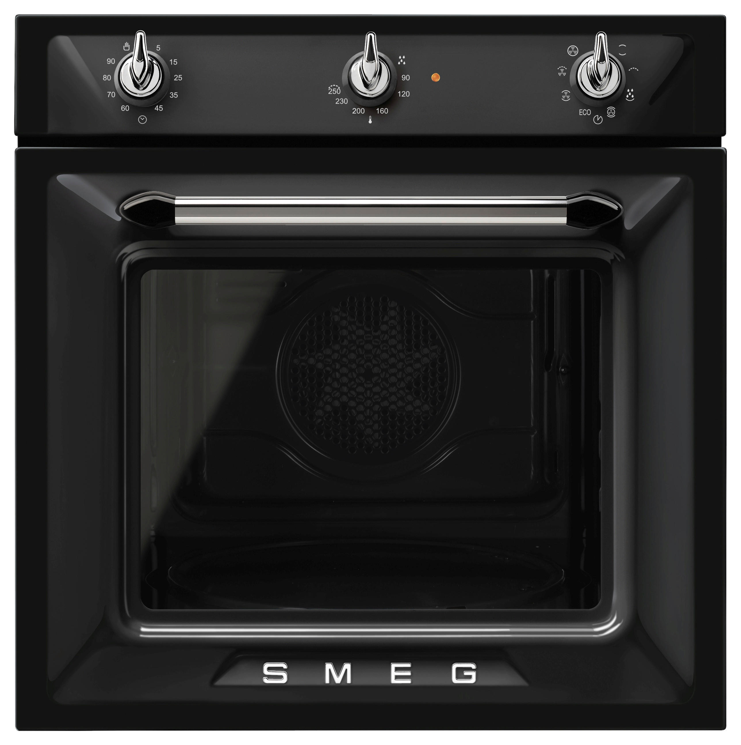 EINBAUBACKOFEN SF6905N1  - Schwarz, ROMANTIK / LANDHAUS, Metall (59,7/59,2/54,8cm) - SMEG
