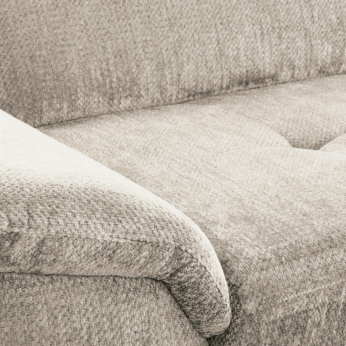 ECKSOFA   - Weiss/Schwarz, Design, Textil/Metall (268/195cm) - Livetastic