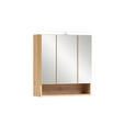 SPIEGELSCHRANK 60/64/20 cm  - Chromfarben/Eiche Wotan, Natur, Glas/Holzwerkstoff (60/64/20cm) - Xora