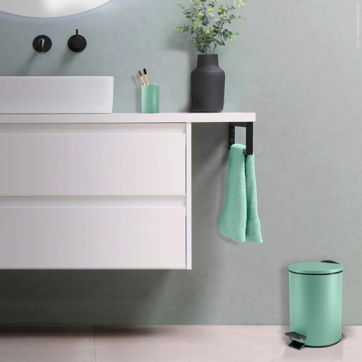 TRETEIMER ADELAR 3 L  - Schwarz/Hellgrün, Basics, Kunststoff/Metall (16.80/16.80/22.80cm) - Spirella
