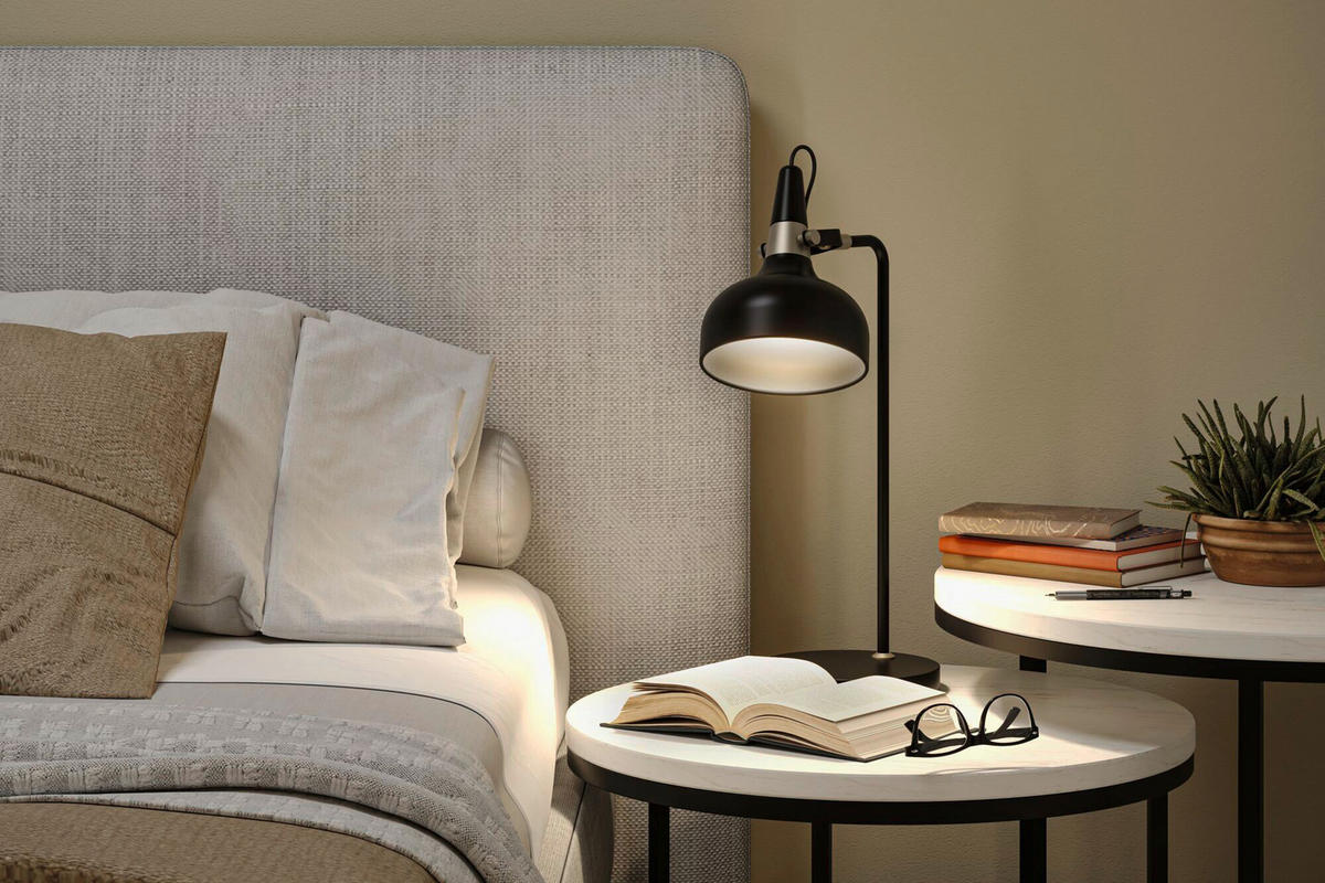 TISCHLEUCHTE Juna  - Champagner/Schwarz, Design, Metall (18,0/51,0/25,5cm) - Paulmann