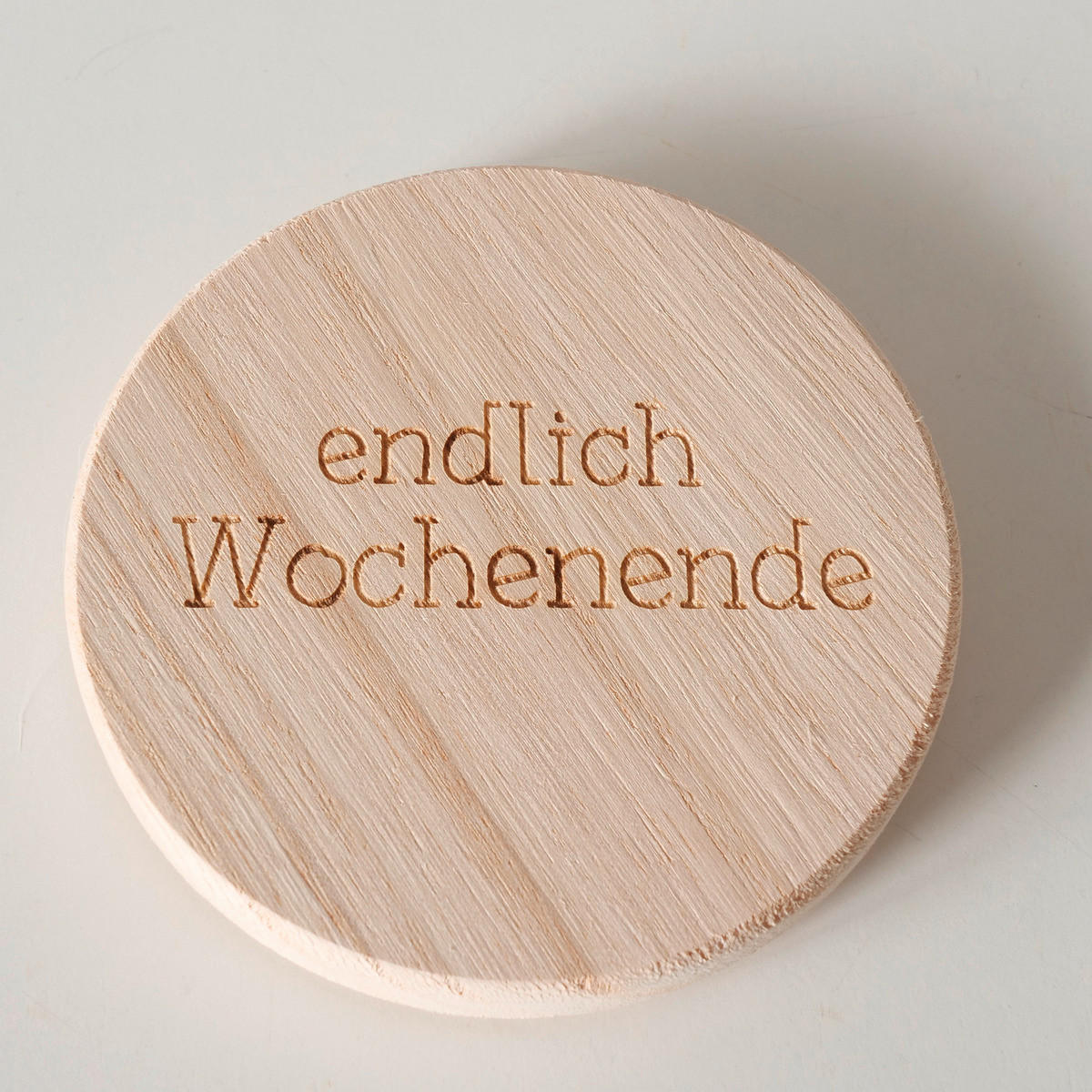 GLASUNTERSETZER  10 cm - Naturfarben, Basics, Holz (10cm)