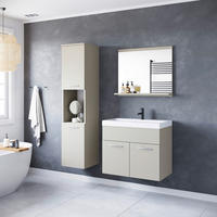 BADEZIMMER 4-teilig  in 90,2 cm  - Kaschmir/Beige, LIFESTYLE, Holzwerkstoff/Metall (90,2cm) - P & B