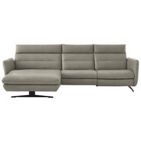 ECKSOFA in Echtleder Hellgrau  - Hellgrau/Schwarz, Design, Leder/Metall (169/298cm) - Dieter Knoll