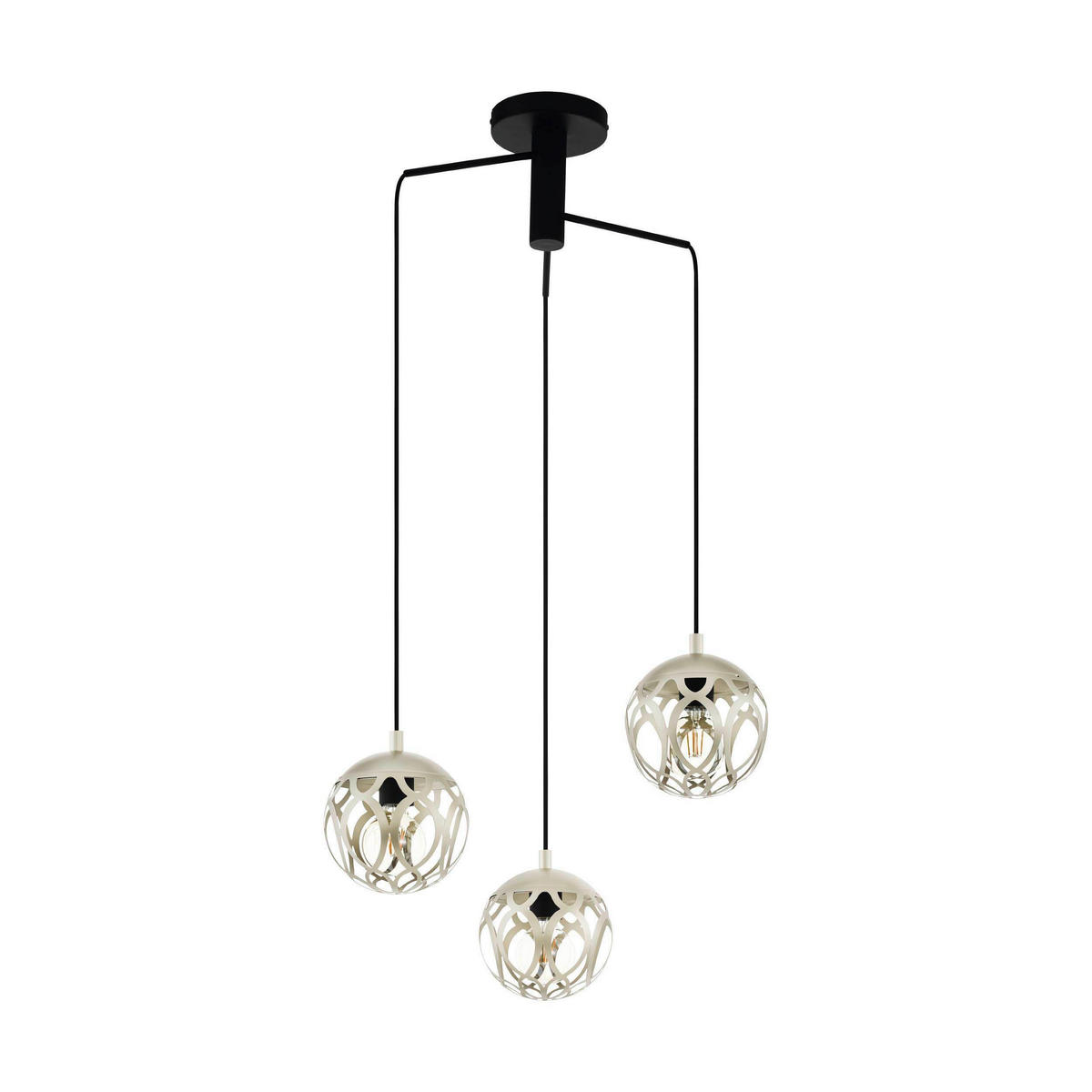 HÄNGELEUCHTE 59/110 cm    - Champagner/Schwarz, Konventionell, Metall (59/110cm) - Eglo