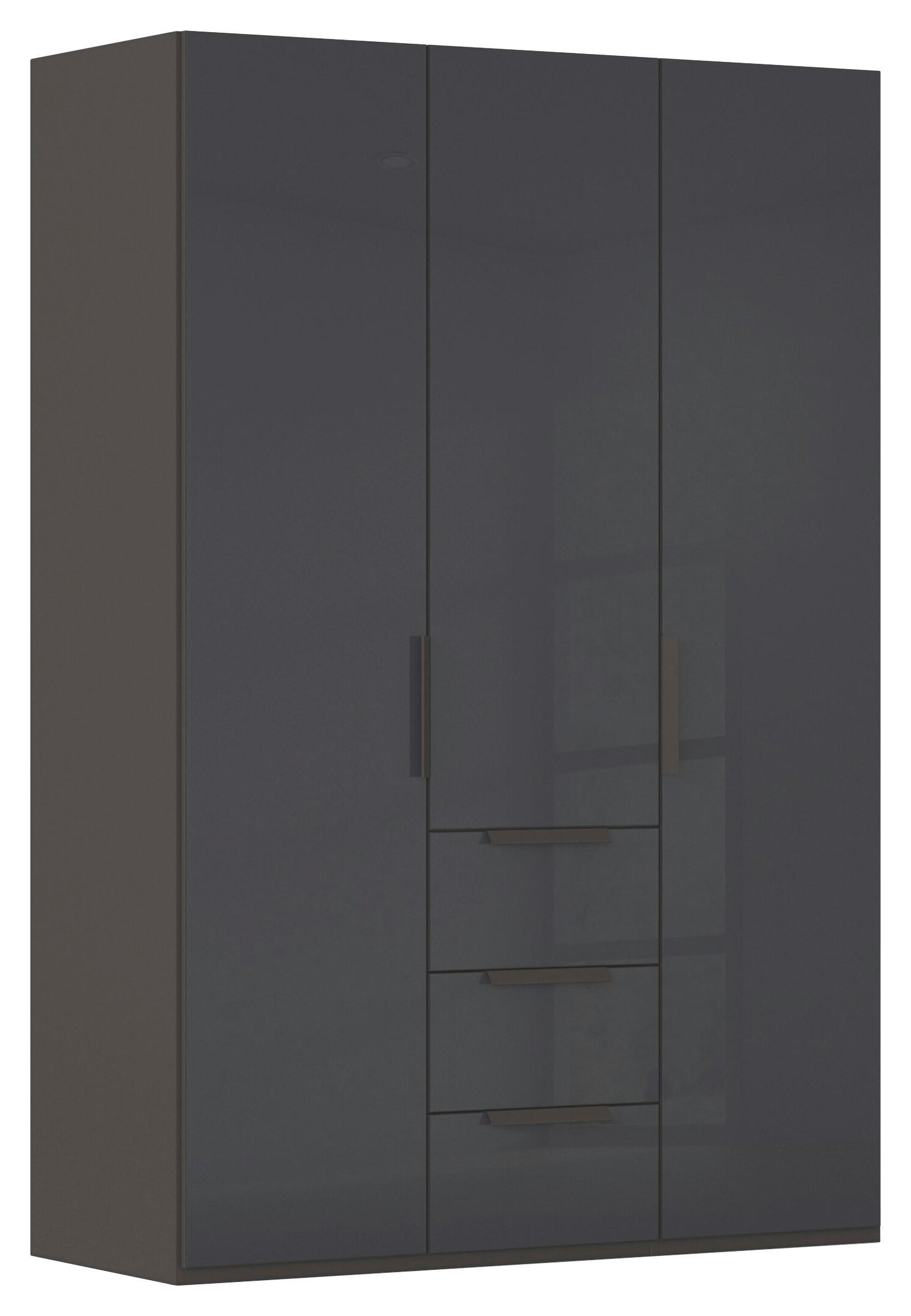 DREHTÜRENSCHRANK 151/223/61 cm,  in Graphitfarben, 3-türig  - Graphitfarben, Basics, Glas/Holzwerkstoff (151/223/61cm) - Novel