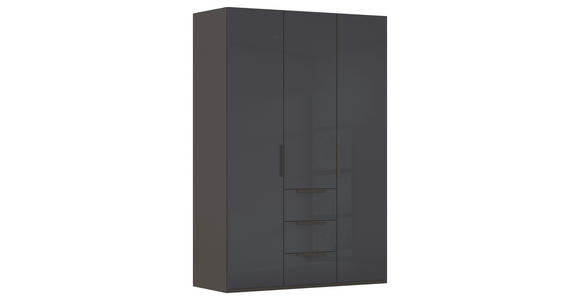 DREHTÜRENSCHRANK 151/223/61 cm,  in Graphitfarben, 3-türig  - Graphitfarben, Basics, Glas/Holzwerkstoff (151/223/61cm) - Novel