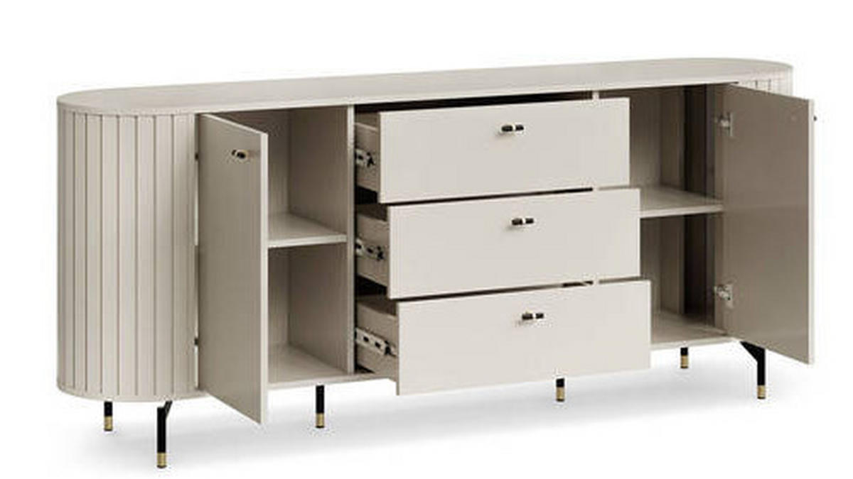 SIDEBOARD  in 190,1/81/40 cm  - Kaschmir/Goldfarben, MODERN, Holzwerkstoff/Metall (190,1/81/40cm) - home24