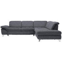 ECKSOFA in Webstoff Anthrazit  - Chromfarben/Anthrazit, Design, Textil/Metall (319/260cm) - Beldomo Style