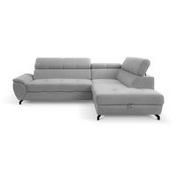 KUTNA GARNITURA tekstil  siva   - siva/crna, Moderno, tekstil/metal (263/77-93/210cm)