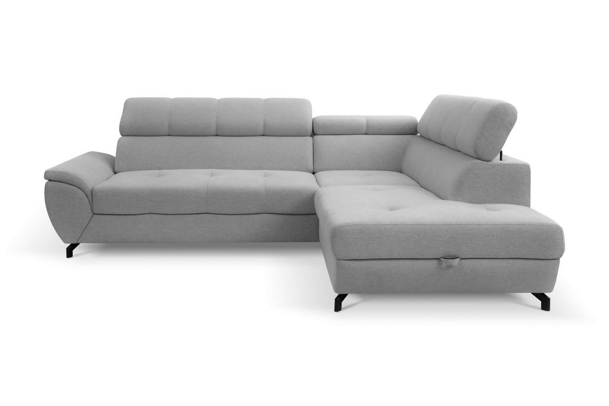 KUTNA GARNITURA tekstil  siva   - siva/crna, Moderno, tekstil/metal (263/77-93/210cm)