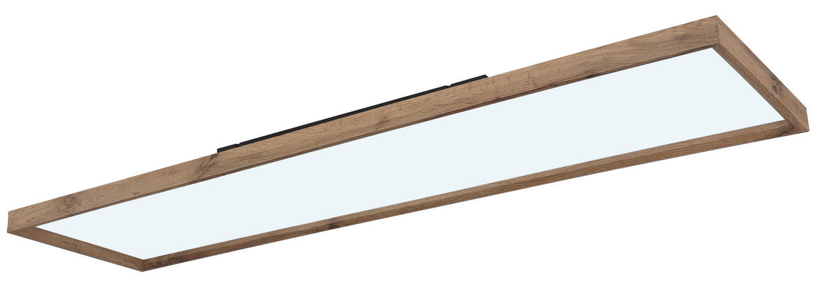 LED-DECKENLEUCHTE 36 W    120/30/8,5 cm  - Weiss/Opal, Natur, Holzwerkstoff/Kunststoff (120/30/8,5cm) - Globo