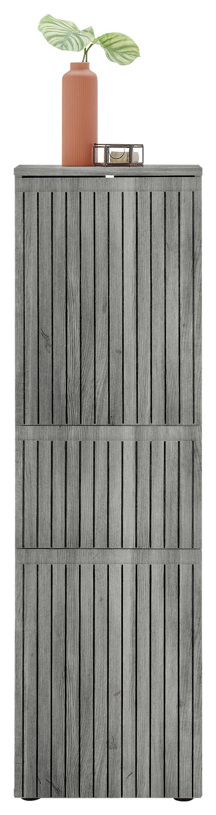 MIDISCHRANK 40/136/31 cm  - Eiche grau/Schwarz, MODERN, Holzwerkstoff/Kunststoff (40/136/31cm) - MID.YOU